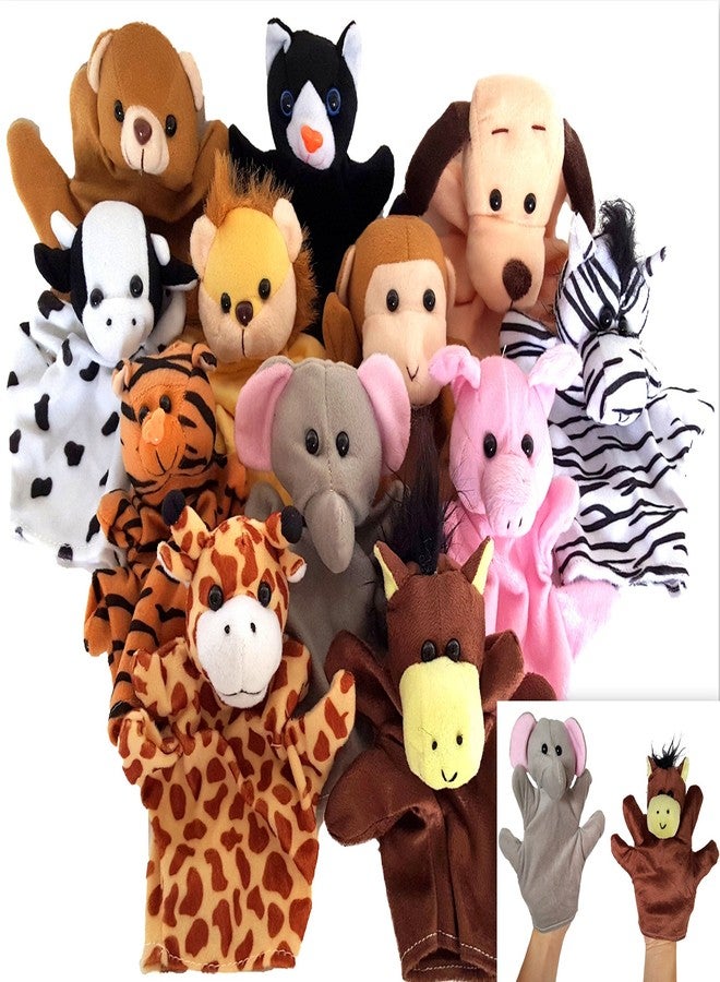 Dondor Velour Animal Hand Puppets, Soft Animal Hand Puppets for Children - Image 1